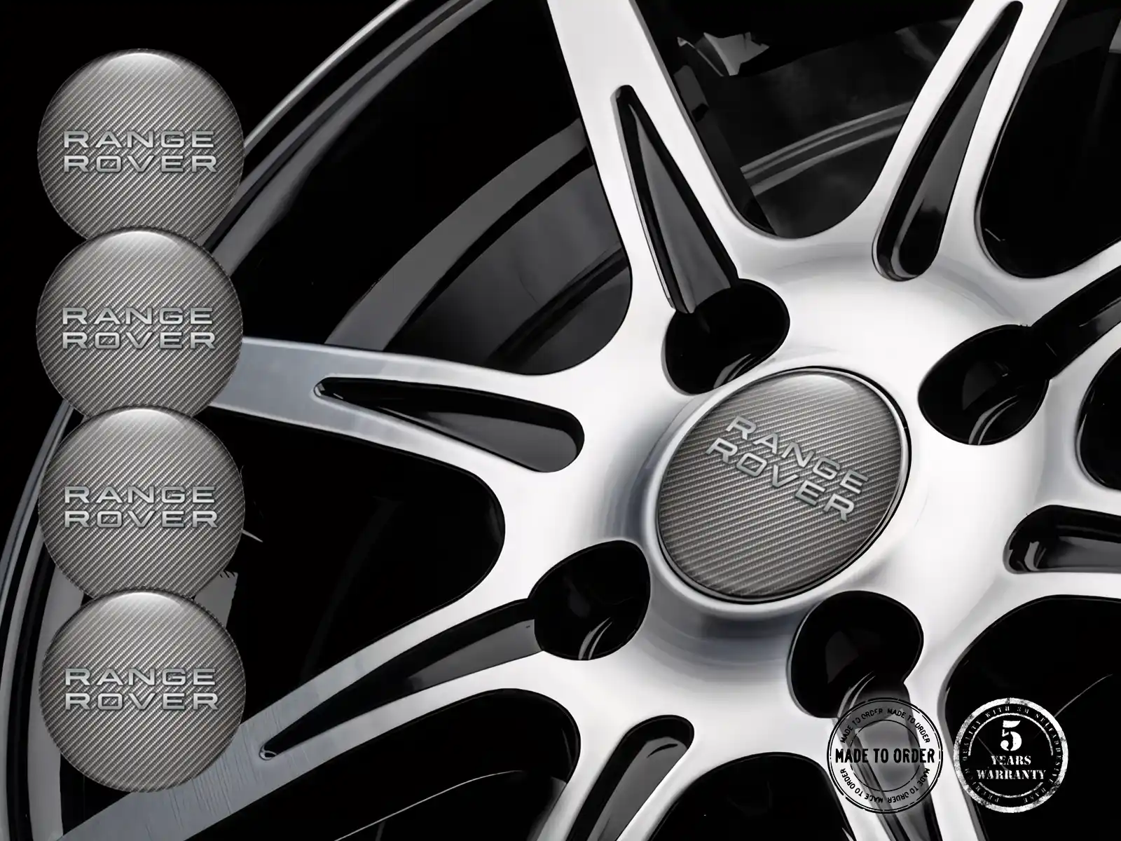 Land Rover Pegatinas de Resina Bombadas Logos de Aros Racing